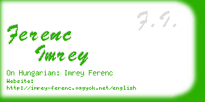 ferenc imrey business card